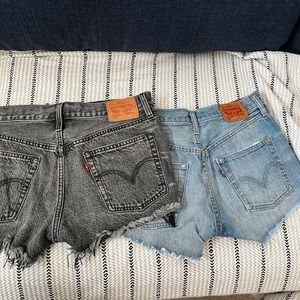 Levi’s jean’s shorts. Blue and black denim
